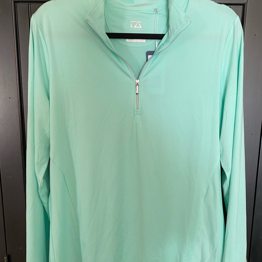 NWT Cutter n Buck DryTek 50+ UV Quarter zip Top